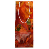 Sac Cadeau Pour Bouteille feuille orange (Dos)