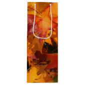 Sac Cadeau Pour Bouteille feuille orange (Devant)