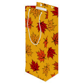 Sac Cadeau Pour Bouteille Feuilles d'érable d'automne (Dos Angle)