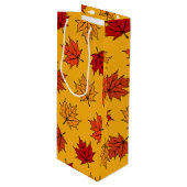 Sac Cadeau Pour Bouteille Feuilles d'érable d'automne (Devant Angle)