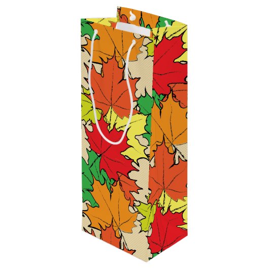 Sac Cadeau Pour Bouteille Feuilles d'érable I (Dos Angle)