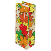 Sac Cadeau Pour Bouteille Feuilles d'érable I (Devant Angle)