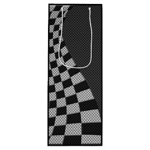 Sac Cadeau Pour Bouteille Fibre de carbone comme course Drapeau Wave Print