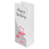 Sac Cadeau Pour Bouteille Flamant rose Amour Grande Lune Joyeux vin d'annive (Dos Angle)