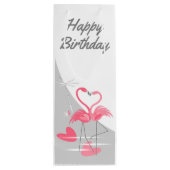 Sac Cadeau Pour Bouteille Flamant rose Amour Grande Lune Joyeux vin d'annive (Dos)