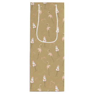 Sac Cadeau Pour Bouteille Flamant rose Mariage Multi Vin