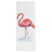Sac Cadeau Pour Bouteille Flamant rose rose, aquarelle. (Dos)
