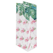 Sac Cadeau Pour Bouteille Flamant rose rose tropical de Noël (Devant Angle)