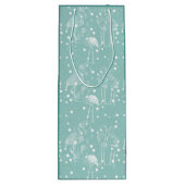 Sac Cadeau Pour Bouteille Flamants roses blancs de style scandinave sur Turq (Dos)