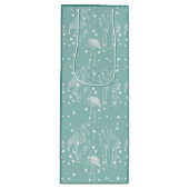 Sac Cadeau Pour Bouteille Flamants roses blancs de style scandinave sur Turq (Devant)