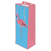 Sac Cadeau Pour Bouteille Flamingo rose pâle (Dos Angle)