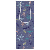 Sac Cadeau Pour Bouteille Flammes De Neige Tombant De Neige Bouges De Pins Q (Devant)