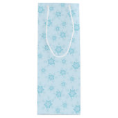 Sac Cadeau Pour Bouteille Fléchettes de neige, Bleu glacé, Fléchettes de nei (Devant)