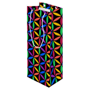Sac Cadeau Pour Bouteille Fleur arc-en-ciel du Motif de vie