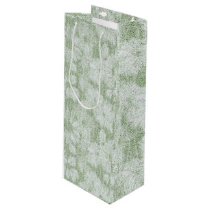 Sac Cadeau Pour Bouteille Fleur de Pâquerette Veloutée Vert Citron