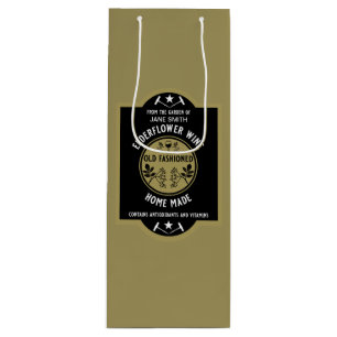 Sac Cadeau Pour Bouteille Fleur d'Elderflower maison personnalisée