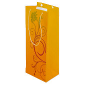 Sac Cadeau Pour Bouteille Fleur orange (Dos Angle)