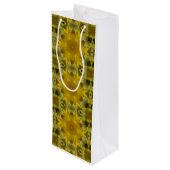 Sac Cadeau Pour Bouteille Fleur soleil éclate dorée (Dos Angle)