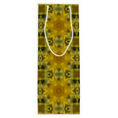 Sac Cadeau Pour Bouteille Fleur soleil éclate dorée (Dos)