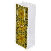 Sac Cadeau Pour Bouteille Fleur soleil éclate dorée (Devant Angle)