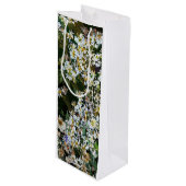 SAC CADEAU POUR BOUTEILLE FLEURS D'ASTER (Devant Angle)
