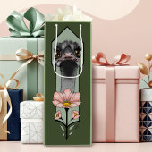 Sac Cadeau Pour Bouteille Fleurs d'autruche Art Déco Vert