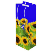 Sac Cadeau Pour Bouteille Fleurs de soleil - Liberté Ukraine Paix drapeau uk (Dos Angle)