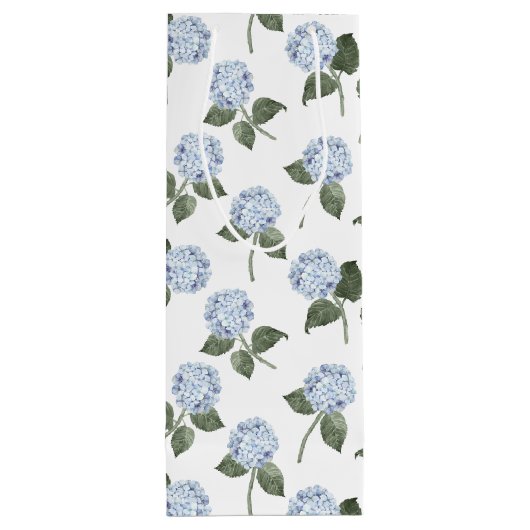 Sac Cadeau Pour Bouteille Fleurs d'Hydrangée Bleue (Dos)