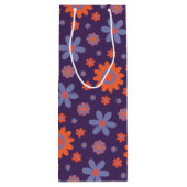 Sac Cadeau Pour Bouteille Fleurs Rétro Plaisir les années 70 Hippie Daisy Mo (Dos)