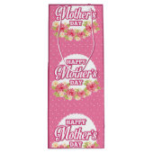 Sac Cadeau Pour Bouteille Fleurs rose et blanc Polka Dot Bonne Fête des mère (Dos)