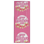 Sac Cadeau Pour Bouteille Fleurs rose et blanc Polka Dot Bonne Fête des mère (Devant)