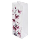 Sac Cadeau Pour Bouteille Fleurs roses en or blush (Dos Angle)