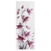 Sac Cadeau Pour Bouteille Fleurs roses en or blush (Dos)