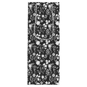 Sac Cadeau Pour Bouteille Fleurs sur net 01.bx4 Black BG