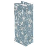 Sac Cadeau Pour Bouteille Flocon de neige (Dos Angle)
