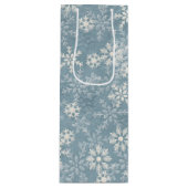 Sac Cadeau Pour Bouteille Flocon de neige (Devant)