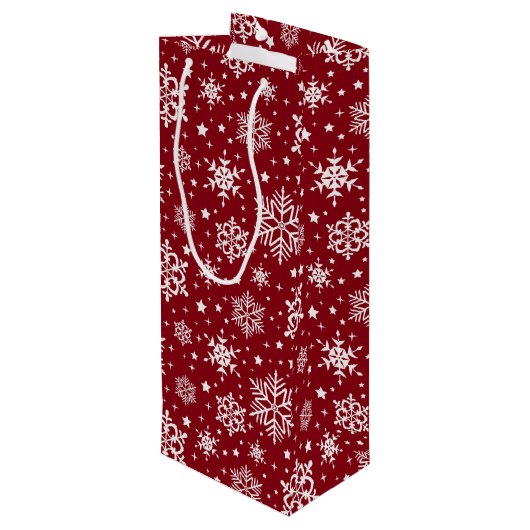 Sac Cadeau Pour Bouteille Flocon de neige (Dos Angle)