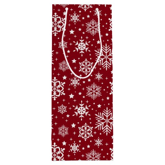 Sac Cadeau Pour Bouteille Flocon de neige (Dos)