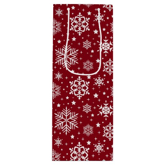 Sac Cadeau Pour Bouteille Flocon de neige (Devant)