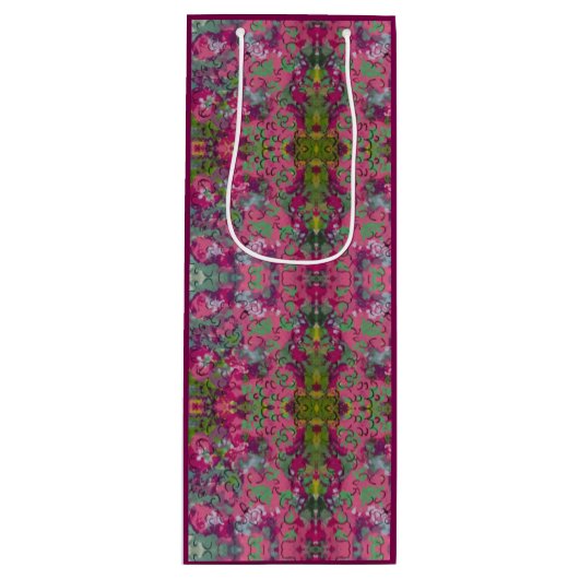 Sac Cadeau Pour Bouteille Floral (Devant)