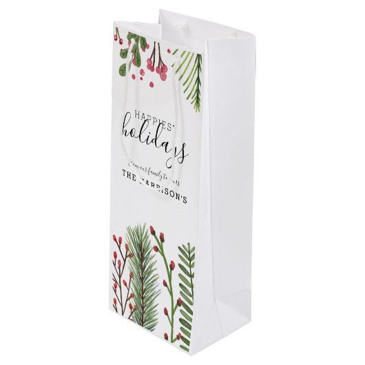 Sac Cadeau Pour Bouteille Foliage de vacances personnalisé (Devant Angle)