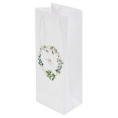 Sac Cadeau Pour Bouteille Folio et or Monogramme blanc Elegant II Mariage (Dos Angle)
