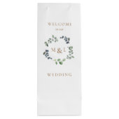 Sac Cadeau Pour Bouteille Folio & Monogramme or Mariage blanc Bienvenue (Dos)