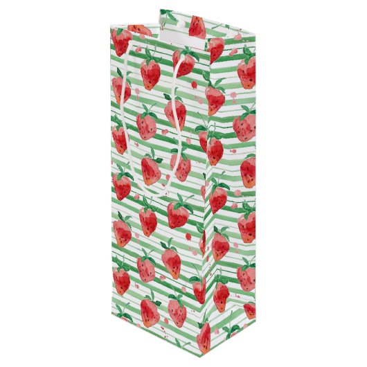 Sac Cadeau Pour Bouteille Fraise (Dos Angle)