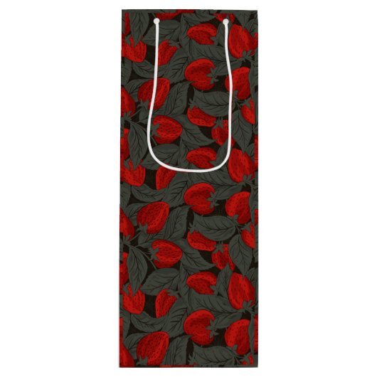 Sac Cadeau Pour Bouteille Fraise (Devant)