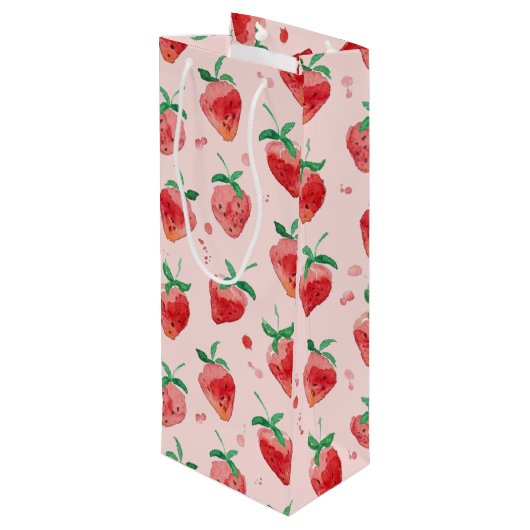Sac Cadeau Pour Bouteille Fraise (Dos Angle)