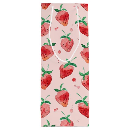 Sac Cadeau Pour Bouteille Fraise (Dos)