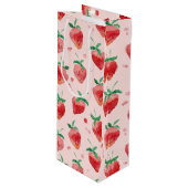 Sac Cadeau Pour Bouteille Fraise (Devant Angle)