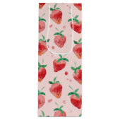 Sac Cadeau Pour Bouteille Fraise (Devant)