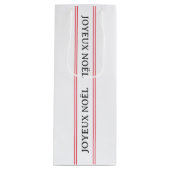 Sac Cadeau Pour Bouteille French Joyeux Noël Red Stripe Noël (Devant)